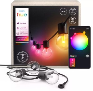 Philips Hue Hue Festavia Globe Outdoor String Lights, 7m Extension | 30 W 3