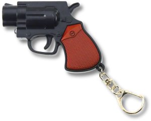 Mini Pistolet Rewolwer Brelok Gadżet Światło LED Laser 6,5 cm 2