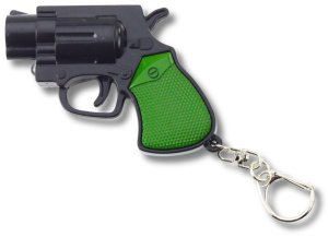 Mini Pistolet Rewolwer Brelok Gadżet Światło LED Laser 6,5 cm 3