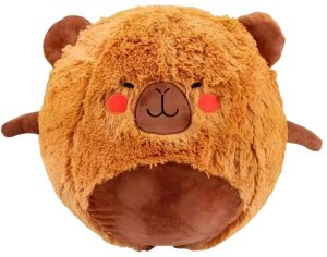 LeanToys Piłka Do Skakania Rosnąca Pluszowa Kapibara Brązowa Pompka 50 cm 2