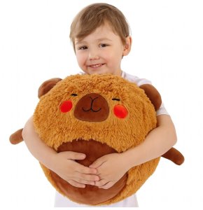 LeanToys Piłka Do Skakania Rosnąca Pluszowa Kapibara Brązowa Pompka 50 cm 3