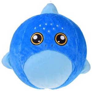 LeanToys Piłka Do Skakania Rosnąca Pluszowa Rekin Niebieski Pompka 50 cm 2