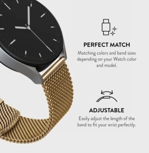 Burga Metal Mesh Elegance universal for 22 mm watches (gold) 2