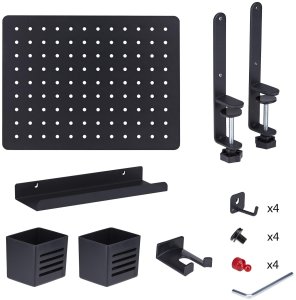 StarTech Clamp-On Pegboard with Accessories, 16.5 x 12.5in (42 x 32cm), Steel Pegboard, Desktop Storage Organizer, Desk Mount Peg Board, czarny - komponent montażowy - zacisk - stal - czarny - montaż biurkowy 10