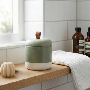 Ceramiczny pojemnik na waciki THE PASTELS, Ø 10 cm 3