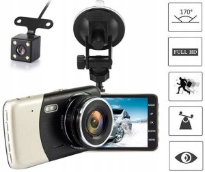 REJESTRATOR JAZDY KAMERA FULL HD PRZÓD TYŁ COFANIA WIDEOREJESTRATOR WIDEO 3