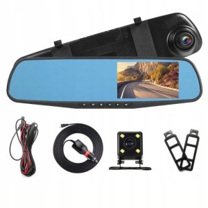 Wideorejestrator samochodowy kamera cofania w lusterku full hd przód tył 3