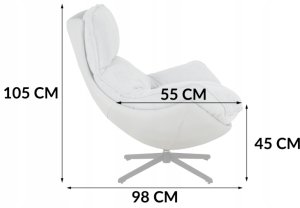 Fotel obrotowy z poduszką JASPER beżowy wygodny wypoczynkowy salon 4