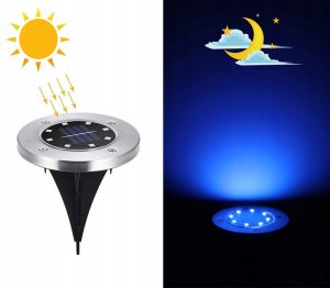 Lampa Lampka Ogrodowa Gruntowa 8 Led Rgb Dysk Disk 8