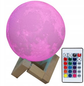 Lampka Nocna Księżyc Lampa 3D Moon Śr. 14Cm Rgb 3
