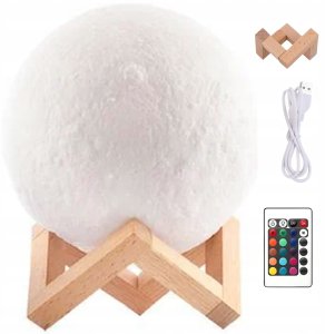 Lampka Nocna Księżyc Lampa 3D Moon Śr. 14Cm Rgb 5
