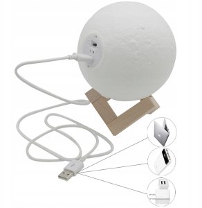 Lampka Nocna Księżyc Lampa 3D Moon Śr. 14Cm Rgb 6