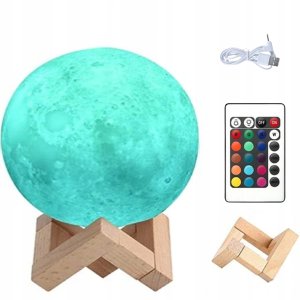 Lampka Nocna Księżyc Lampa 3D Moon Śr. 14Cm Rgb 8