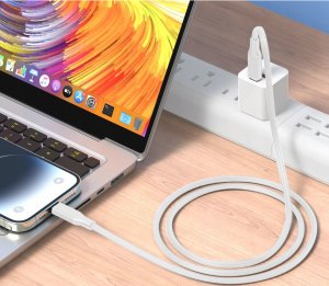 SZYBKI KABEL 2X USB TYP-C PRZEWÓD MOCNY SZYBKIE ŁADOWANIE 60W 1m 3