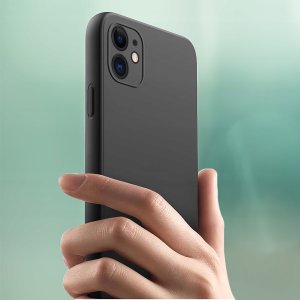 krainaGSM ZESTAW Etui do iPhone 12 | Matowy Czarny Silikon Slim + 2 sztuk Szkło 7