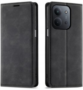 ETUI Z KLAPKĄ do Xiaomi Redmi 15C Zamykane Magnetyczne Skórzane + Szkło 9H 4
