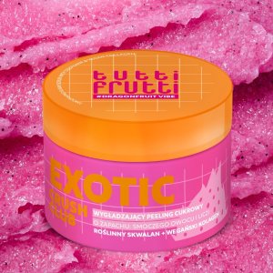 TUTTI FRUTTI #DragonfruitVibe Wygładzający peeling cukrowy Smoczy owoc + Skwalan + Kolagen 250 g 2
