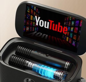 Ikarao zestaw karaoke Głośnik z 2 mikrofonami 140W Bluetooth HDMI 5