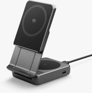 Ładowarka Spigen ESSENTIAL EF302MOQ Qi2.2 2IN1 MAGNETIC MAGSAFE WIRELESS CHARGER BLACK 2