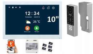 Reer IPS KW07 DIN WIDEODOMOFON VIDEODOMOFON WiFi 1080p APP 10' TUYA 2 ŻYŁOWY PASTYLKI KLAWIATURA 2