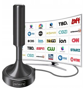 Antena RTV Zenwire Antena do Telewizji Naziemnej Pokojowa DVBT2 HEVC H.265 Wewnętrzna Mocna 5M 9
