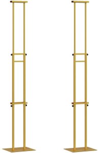 vidaXL Stoiska na targi 2 pcs złoty 30 x 24 x 208 cm Żelazo 2