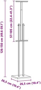 vidaXL Stoiska na targi 2 pcs złoty 26,5 x 26,5 x 127 cm Żelazo 7