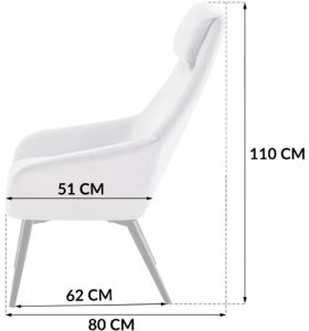Fotel wypoczynkowy szary Toni welwet nowoczesny do salonu i sypialni 14