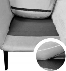 Fotel wypoczynkowy szary Toni welwet nowoczesny do salonu i sypialni 15