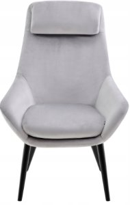 Fotel wypoczynkowy szary Toni welwet nowoczesny do salonu i sypialni 2