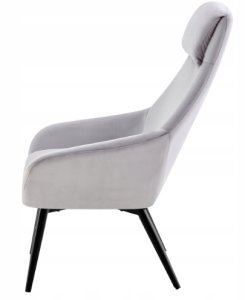 Fotel wypoczynkowy szary Toni welwet nowoczesny do salonu i sypialni 3