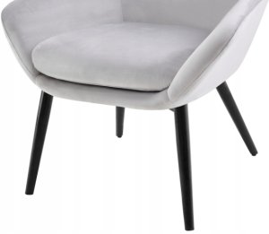 Fotel wypoczynkowy szary Toni welwet nowoczesny do salonu i sypialni 4