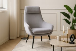 Fotel wypoczynkowy szary Toni welwet nowoczesny do salonu i sypialni 8