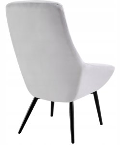 Fotel wypoczynkowy szary Toni welwet nowoczesny do salonu i sypialni 10