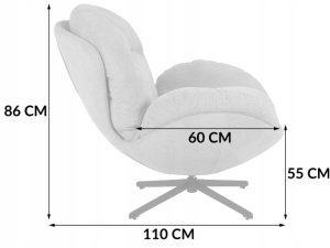 Fotel wypoczynkowy Milo j. beż velvet 3D obrotowy stylowy do salonu 13