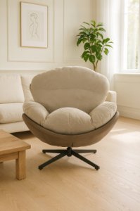 Fotel wypoczynkowy Milo taupe velvet 3D obrotowy stylowy do salonu 11