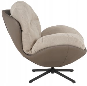 Fotel wypoczynkowy Milo taupe velvet 3D obrotowy stylowy do salonu 3