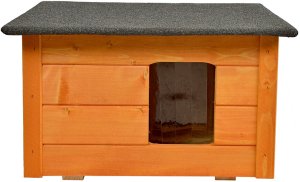 Wood OK Buda dla psa/kota Teak + legowisko 73