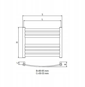 Grzejnik łazienkowy Radeco grzejnik łazienkowy ENZO K AK6-500/EL 1450x530x500, Merkury 7 AK6-500/ELMERKURY7 2