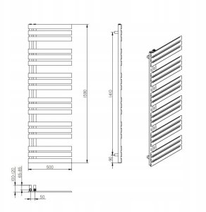 Grzejnik łazienkowy Radeco grzejnik łazienkowy dekoracyjny BRUNO Kolor 4 1590x500x50, 7 BRUNOKOLOR4MERKURY7 2