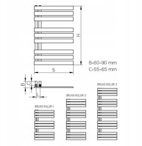 Grzejnik łazienkowy Radeco grzejnik łazienkowy dekoracyjny BRUNO Kolor 2 1030x500x50, biały BRUNOKOLOR2RAL9016 2
