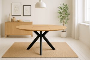 Malys Group Stół okrągły rozkładany fi 110-150 dąb nowoczesny do kuchni i jadalni 2