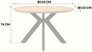 Malys Group Stół okrągły rozkładany fi 110-150 dąb nowoczesny do kuchni i jadalni 6
