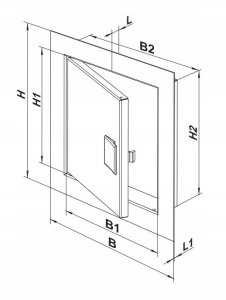 Ventika Drzwiczki rewizyjne metalowe białe 600X600 z plastikowym uchwytem DM60X60 8