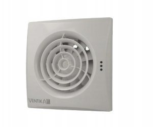 Ventika Wentylator osiowy fi100 230V 7,5W 97m3/h 25dB łożyska kulkowe biały z higrostatem ECHO D100QH 4