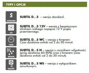 Wentylator osiowy fi 150 230V 24W 292m3 38dB z wyłącznikiem czasowym SUBTIL D150SWC 6