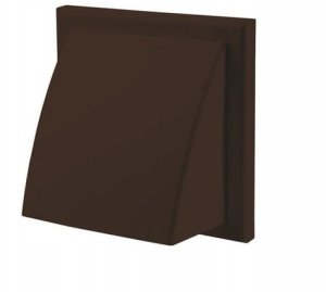 Ventika Wylot ścienny z zaworem zwrotnym i okapem 187x187m fi 125mm brąz MW122AZPKBR 4