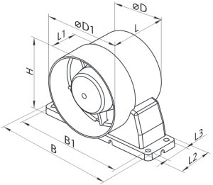 Wentylator kanałowy fi125 230V 16W 185m3/h 38dB standard INTRO D125K 5