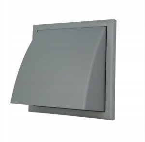 Wylot ścienny z zaworem zwrotnym i okapem fi 150mm szary MW152AZPKSZ 5