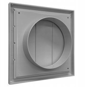 Wylot ścienny z zaworem zwrotnym i okapem fi 150mm szary MW152AZPKSZ 10